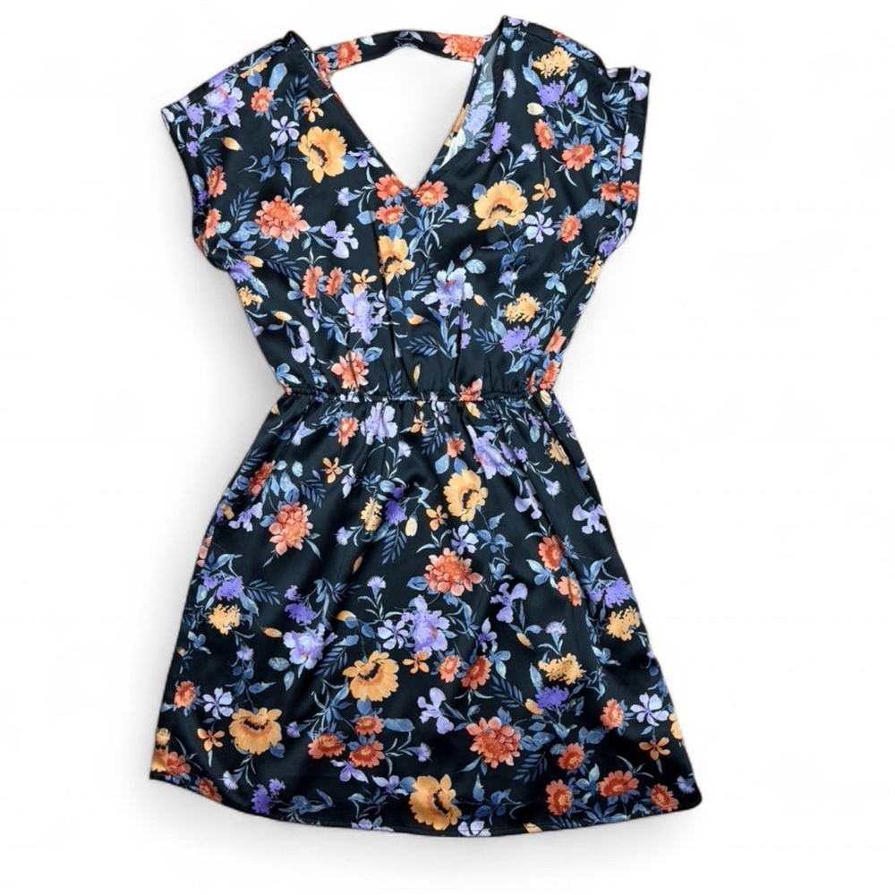 Pink Rose Vibrant Floral Mini Dress